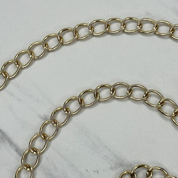 Simple Basic Gold Tone Metal Chain Link Belt Size XS Small S - Picture 3 of 9